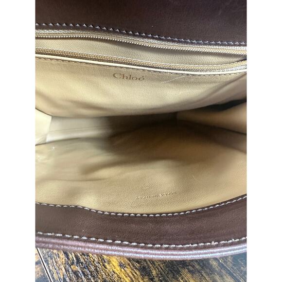 Vintage Chloe Brown Leather Sling Bag Backpack Authentic - Picture 3 of 16